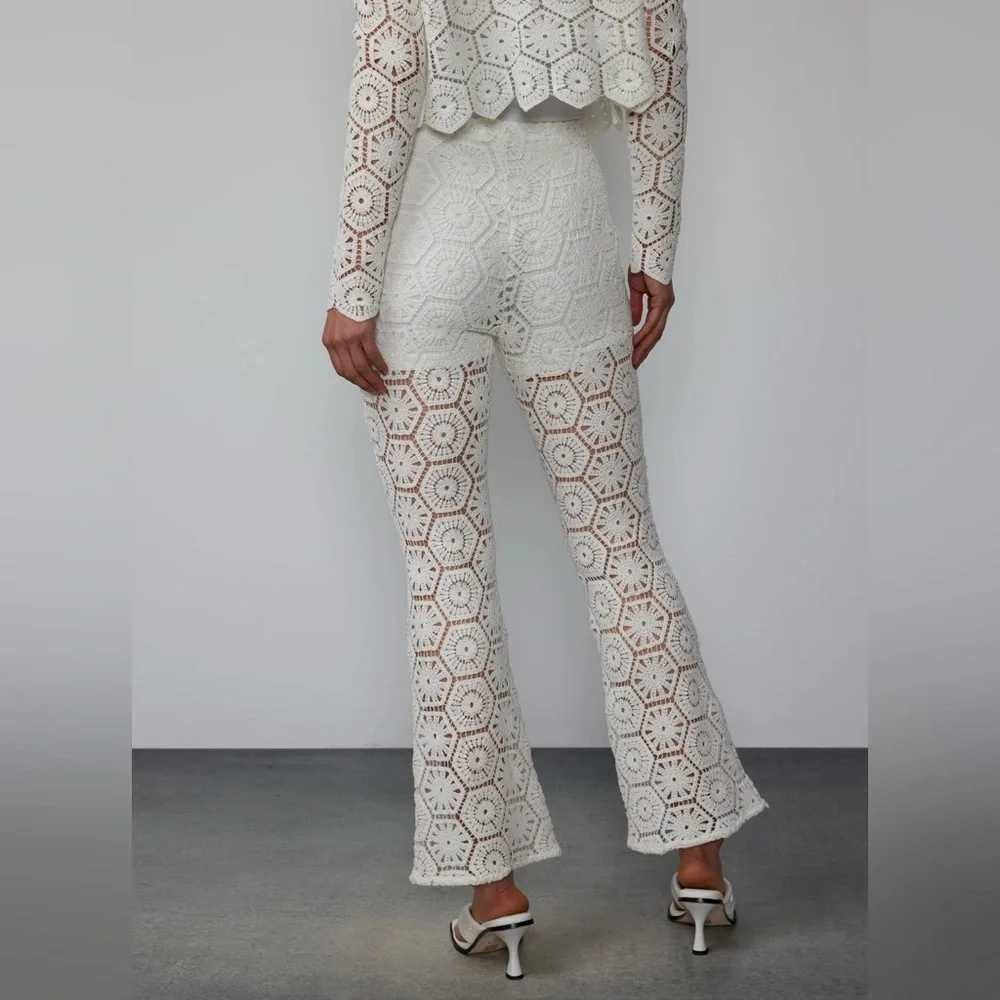 NY&C High Rise Crochet Bootcut Pant - Picture 3 of 7